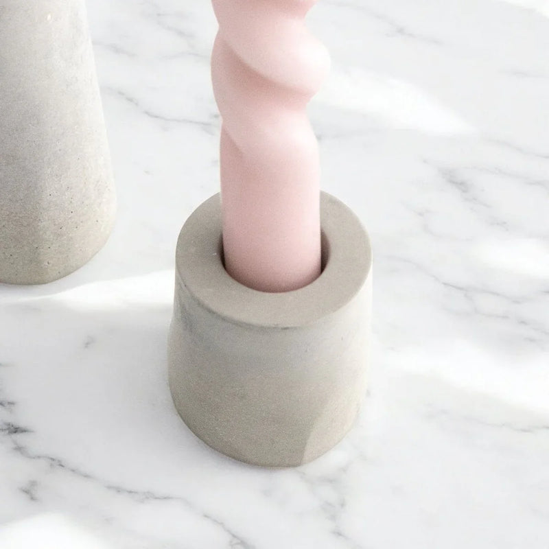 STELLA Taper Candle Holder Set of 2 Concrete Grey Anthracite Handmade — Ansicht 6
