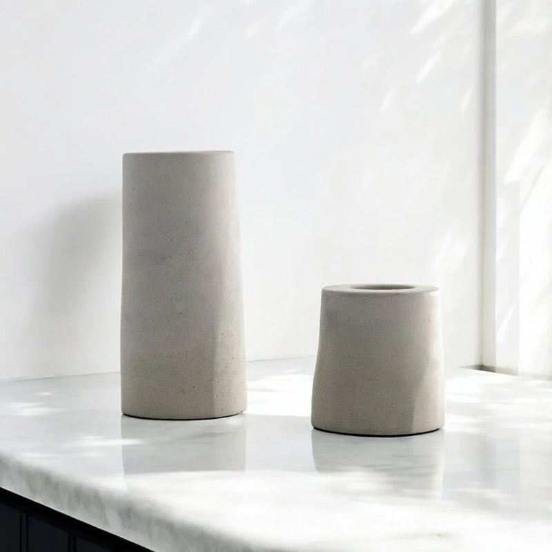 STELLA Taper Candle Holder Set of 2 Concrete Grey Anthracite Handmade — Ansicht 10