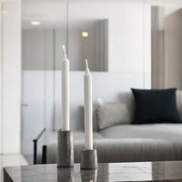 STELLA Taper Candle Holder Set of 2 Concrete Grey Anthracite Handmade — Ansicht 1