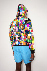 Mosaic Allover Multicolor Hoodie Unisex - Glitter Mosaic Print — Ansicht 2