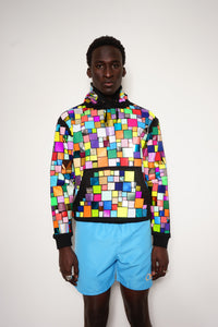 Mosaic Allover Multicolor Hoodie Unisex - Glitter Mosaic Print — Ansicht 6