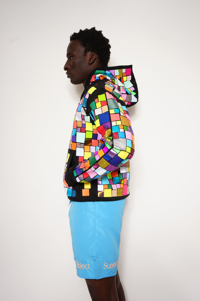 Mosaic Allover Multicolor Hoodie Unisex - Glitter Mosaic Print — Ansicht 11