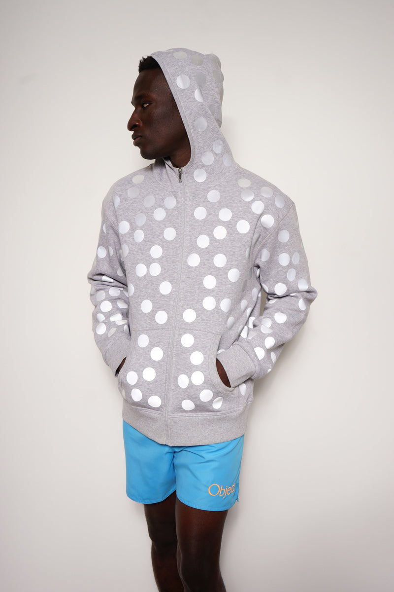 Full Points Reflective Zip Jacket – Reflective Dots Unisex Hoodie — Ansicht 7