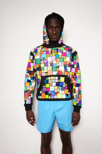 Mosaic Allover Multicolor Hoodie Unisex - Glitter Mosaic Print — Ansicht 1
