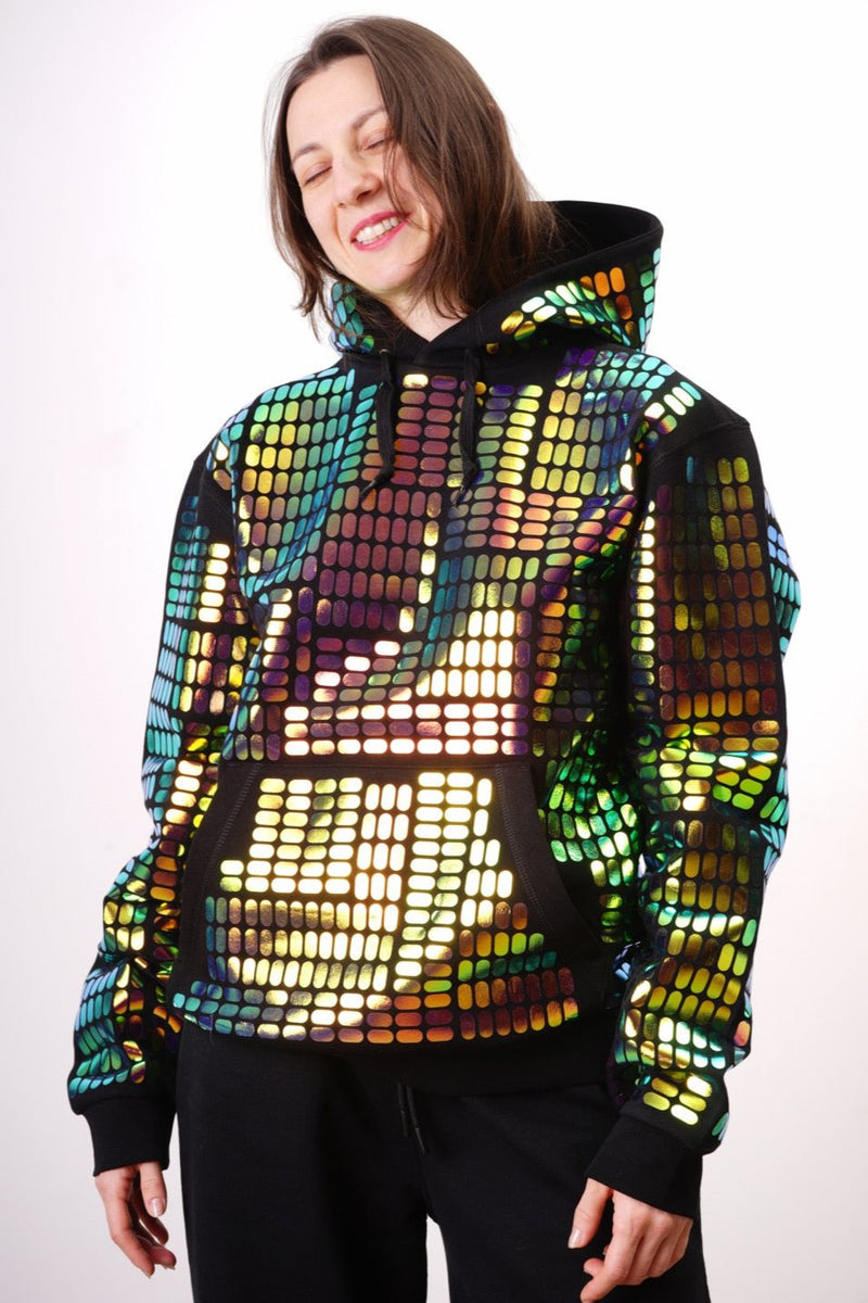 Starstyling Pills Allover Hoody – Unisex Metallic/Holo/Ice Foil Relaxed Fit — Ansicht 2