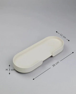 Tablett Mortimer aus Metall von Siqual Design mit Maßangaben