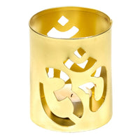 Tealight Holder OM – Gold-colored Metal for Tealights & Votive Candles — Ansicht 1