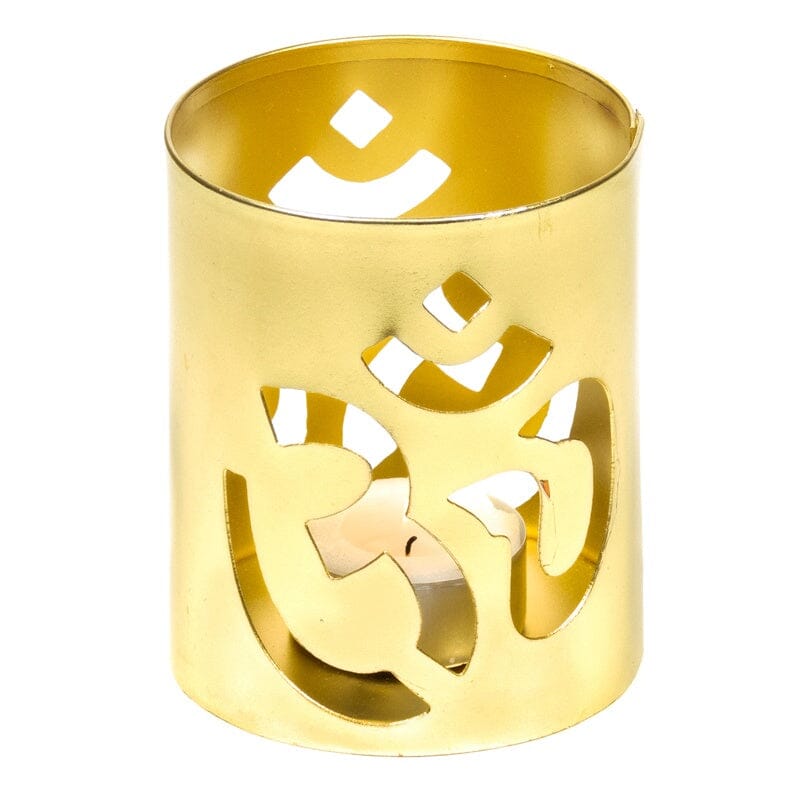 Tealight Holder OM – Gold-colored Metal for Tealights & Votive Candles — YOVANA GmbH • yogabox.de