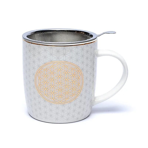 Bone China Teacup with Stainless Steel Infuser – 0.4 L