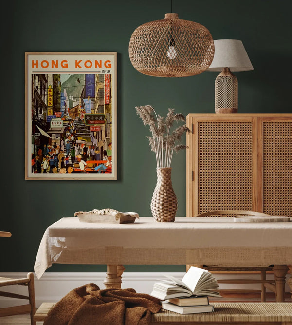 Hong Kong Poster Urban Art Print Handmade Berlin