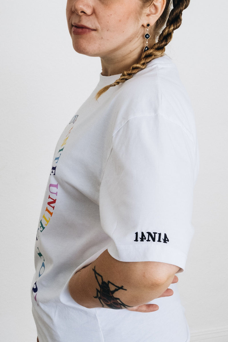 Oversize T-Shirt UNITE – Bio-Baumwolle, Fair produziert, Statement Design — Ansicht 4