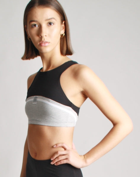 Midnight Upcycling Crop Top – Baumwollgemisch Vintage-Optik