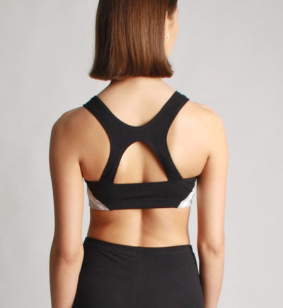 Midnight Upcycling Crop Top – Baumwollgemisch Vintage-Optik