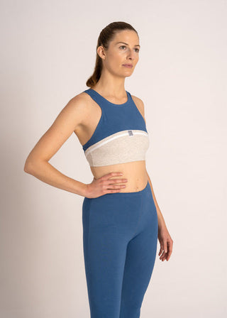 Blue Moon Upcycling Crop Top – Vintage-Look, blickdicht, nachhaltig