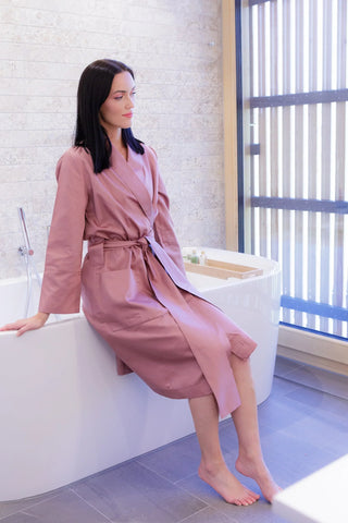 Satin Kimono Clay – 100% mercerisierte Baumwolle Satin | Schweizer Qualität | Seidig glänzend