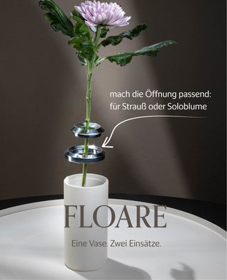 SILVER FLOARE – Modulare Designvase | Aluminium & Silber-Optik | Siqual Design