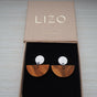 Olive Wood Half Moon Drop Earrings – Handmade in Cologne