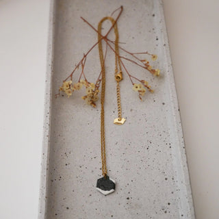 Hexagon necklace made of cold porcelain – handmade | lightweight &amp; break-resistant | unique