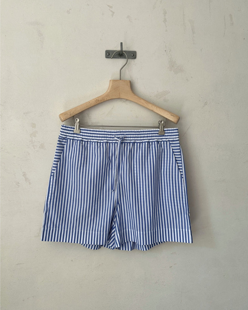 Striped Organic Cotton Shorts – Pyjama Style, adjustable waist, ethically made — Ansicht 5