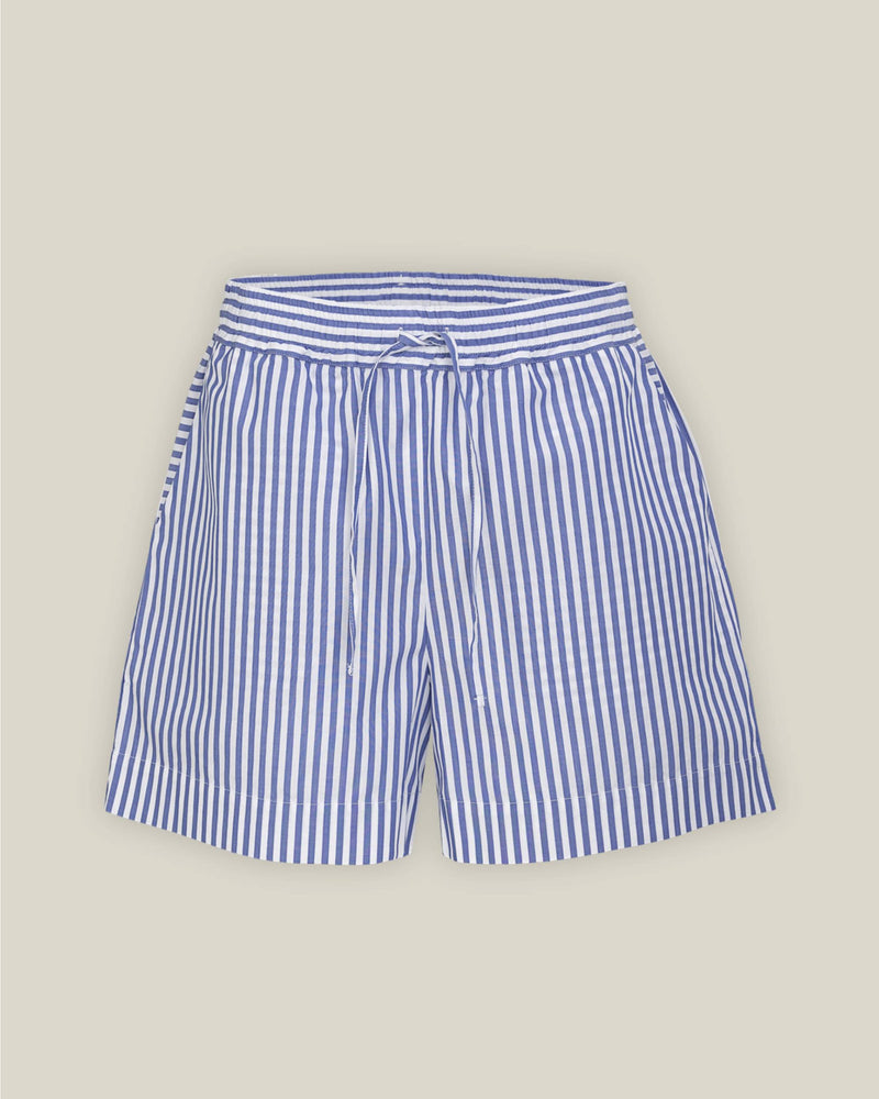Striped Organic Cotton Shorts – Pyjama Style, adjustable waist, ethically made — Ansicht 4