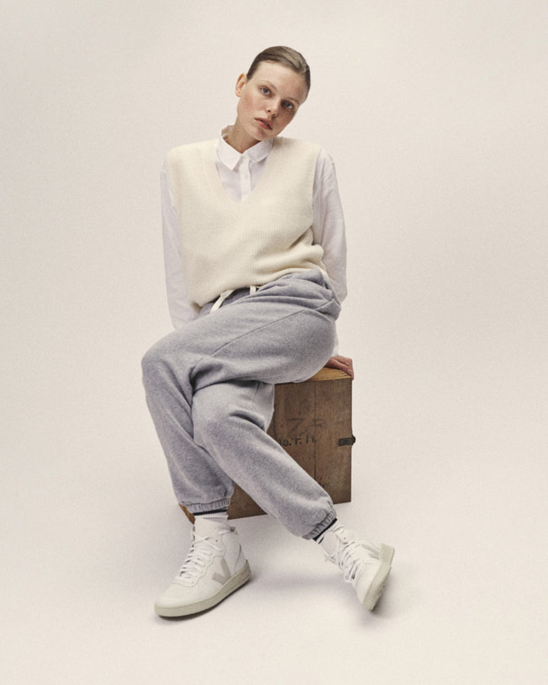 Merino Wool V-Neck Knitted Sweater – GOTS certified, ethically made in Italy — WOTE