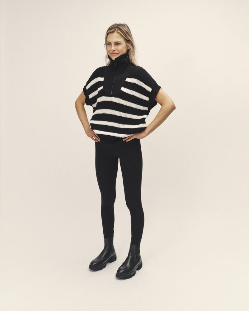 Strick Troyer Streifen Oversized Fit Bio-Baumwolle — Ansicht 3