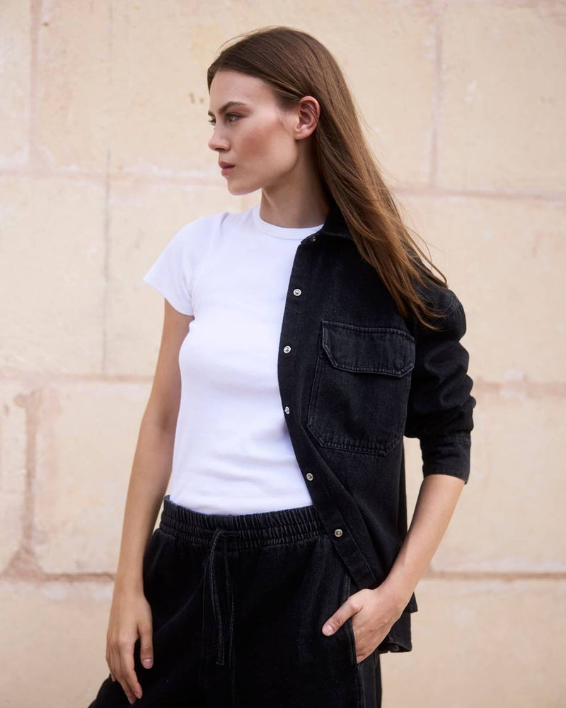 Ribbed T-Shirt Soft Stretch Organic Cotton Made in Portugal — WOTE