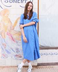 Hemdblusen Kleid lang aus Organic Cotton – Nachhaltig | Sommerlich | Made in Portugal — Ansicht 5