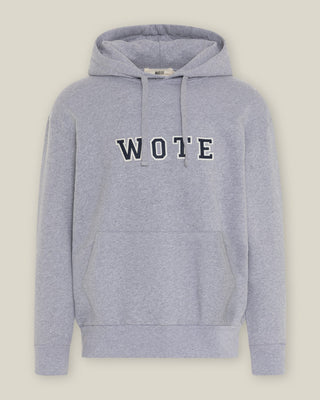 WOTE Logo Hoodie aus Organic Cotton in Grau Melange, Frontansicht freigestellt