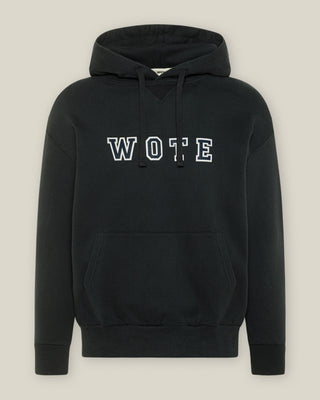 WOTE Logo Hoodie aus Organic Cotton in Schwarz, Frontansicht freigestellt