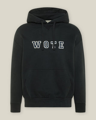 WOTE Logo Hoodie aus Organic Cotton in Schwarz, Frontansicht freigestellt