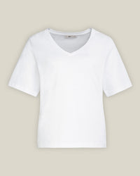 V-Neck Shirt aus Bio-Baumwolle – femininer Schnitt, minimalistisches Design — Ansicht 4