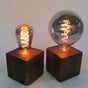 Skumring Bedside Lamp Smoked Oak Handmade Dimmable LED