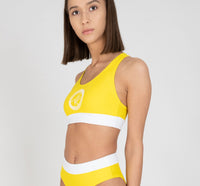 Bikini Top Ringer-Rücken ECONYL® nachhaltig Pastel-Gelb — Ansicht 2