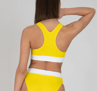 Bikini Top Ringer-Rücken ECONYL® nachhaltig Pastel-Gelb — Ansicht 3