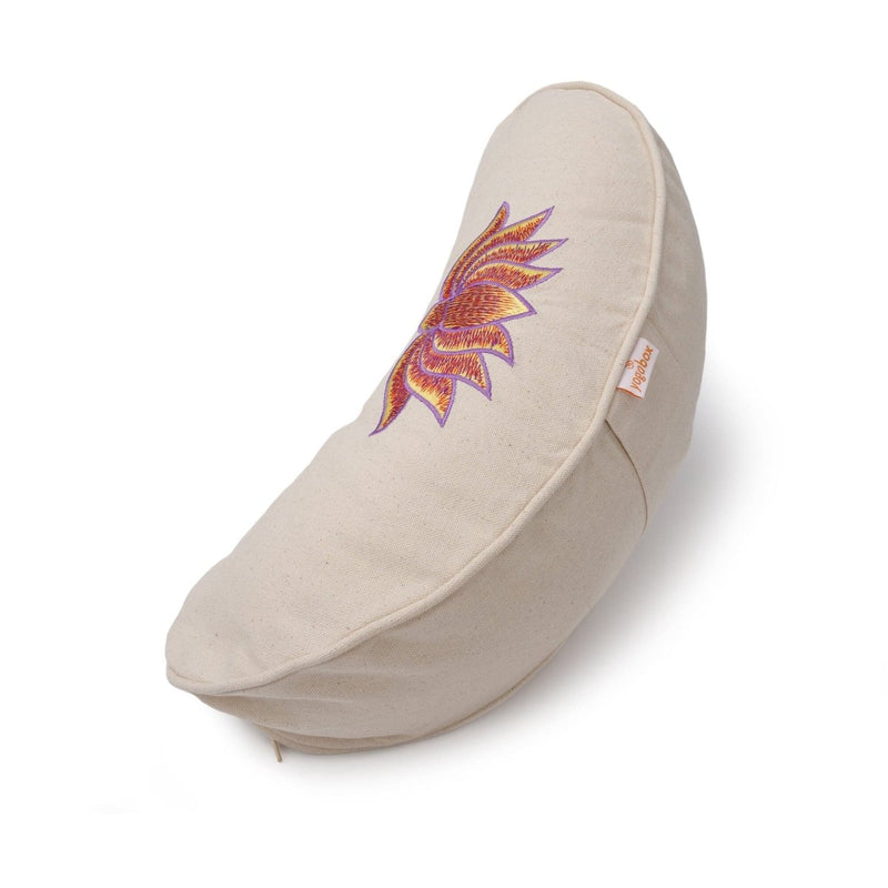 Yoga Cushion Half Moon BASIC Lotus Embroidery Multicolor – Meditation Cushion — Ansicht 15