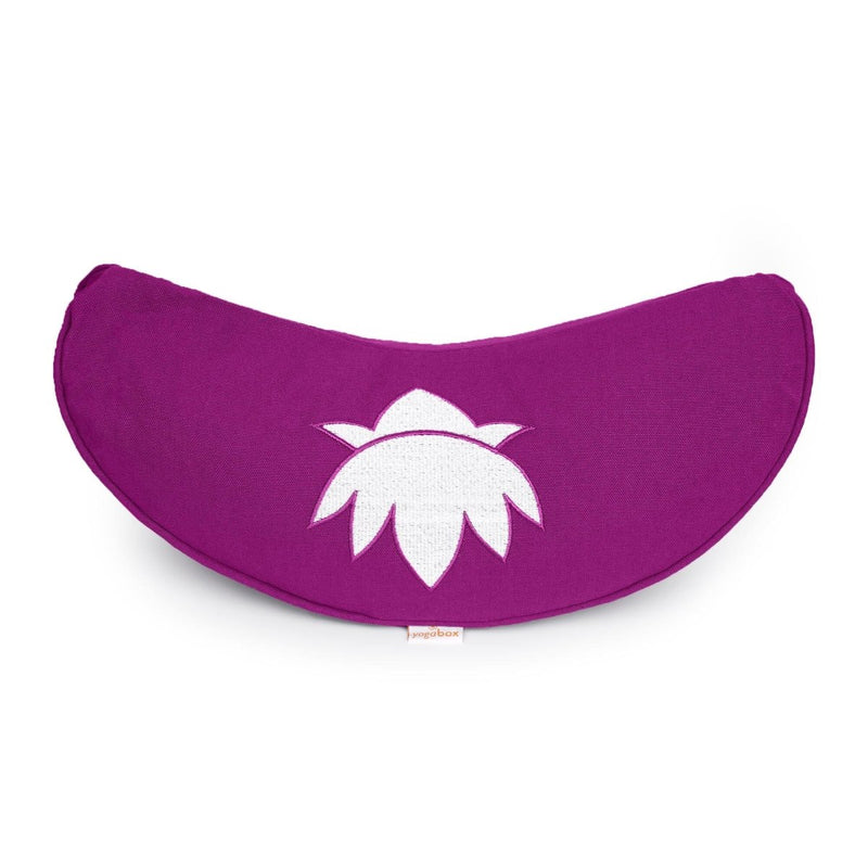 Yoga Cushion Half-Moon BASIC Lotus Embroidery White – Meditation Cushion Buckwheat — Ansicht 3
