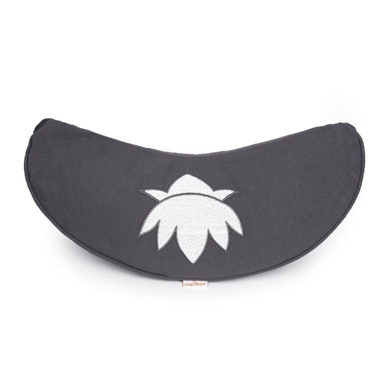 Yoga Cushion Half-Moon BASIC Lotus Embroidery White – Meditation Cushion Buckwheat — Ansicht 5