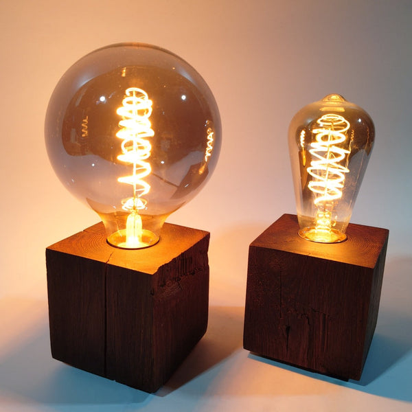 Skumring Table Lamp Smoked Oak 9x9cm handmade