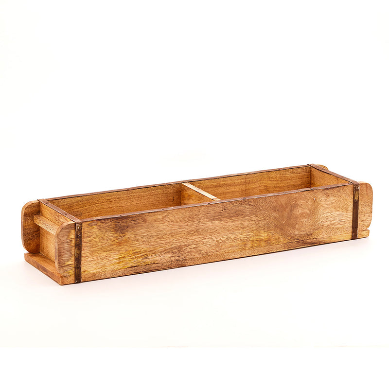 Long Brick Form with 2 Compartments – Wood, Handmade — Ansicht 2