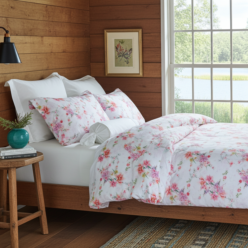Duvet Cover Set Monet White 100% Lyocell Sateen 300 TC Easy Iron — Ansicht 5